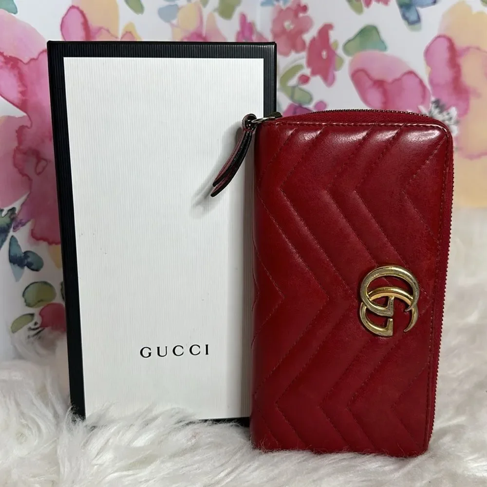 💯Authentic Gucci Marmont Zipped Long Wallet🍀 - Picture 8 of 16
